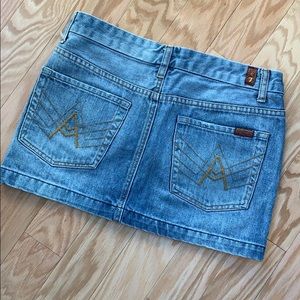 7FAM Denim Mini Skirt